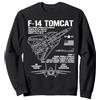 The Salty Veteran F-14 Tomcat Fighter Jet Specifiche Aereo Militare F14 Tomcat Felpa, Unisex per Adulti, Nero, S