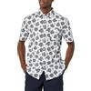Amazon Essentials Camicia a Maniche Corte in Popeline Elasticizzato (Disponibile in Taglie Extra Forti) Uomo, Blu Marino Bianco Foglie di Palma, L
