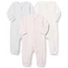 Amazon Essentials Tutina Notte Senza Piedi in Cotone con Zip Frontale Unisex Bimbi, Pacco da 3