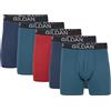Gildan Cotton Stretch Boxer Brief, Multipack Corti, Blue Cove/Hawaiian Blue/Heather Red Mark (Confezione da 5), M (Pacco da 5) Uomo