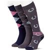 HKM Cardiff Calze da Equitazione, Grigio Blu, 35-38 Donna