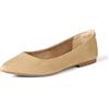 Amazon Essentials Ballerine Donna a Punta in Microsuede, Beige, 42