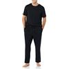 Amazon Essentials Pigiama con T-Shirt in Cotone Modal e Pantaloni a Tutta Lunghezza Uomo, Nero, XXS