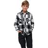 Brandit Kids' Checked Shirt Unisex T-Shirt Nero/Grigio 100% Cotone
