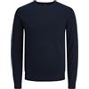 JACK & JONES Jjeemil Knit Crew Neck Noos, Maglione Lavorato a Maglia Uomo, Navy Blazer, M