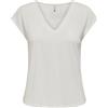 ONLY ONLFREE Life S/S MOD.V-Neck Top Jrs Noos, T-Shirt Donna, Cloud Dancer,