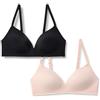 Amazon Essentials Bralette con Scollo Profondo, Imbottita, senza Ferretto, in Microfibra Ultra Liscia, Elasticizzato in 4 direzioni Donna, Confezione da 2, Nero/Petalo Chiaro, 3C