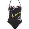 Emporio Armani One-Piece Emrboidery Signature Swimsuit Costume da Bagno Donna (Pacco da 1)