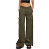 Urban Classics Damen Ladies High Waist Wide Leg Twill Cargo Pants