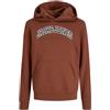 JACK & JONES Jjecaleb Varsity Sweat Hood Noos Jnr - Felpa da Uomo, Hennè Bruciato, 152