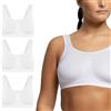 POMPEA 3 Pezzi Reggiseno Senza Ferretto e Senza Cuciture con Sistema di Sostegno, Brassiere Morbida ed Elastica con Spalla Larga
