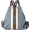 Goodhan Zaino da donna in tela, casual, borsa a tracolla, vintage, resistente, antifurto, da viaggio, Blu e grigio., Taglia unica, Morbido