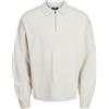 JACK & JONES Polo JCORYKER Knit LS, Raggio di Luna, L