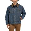 Wrangler Giacca di jeans foderata occidentale taglio cowboy da uomo, in denim/coperta, taglia grande, Denim/Coperta, L