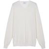 Diana Studio - Maglia rasata Scollo a V in 100% Lino, Uomo, Maniche Lunghe, Casual Fit, L, Bianco