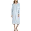 Calida - Camicia da notte manica lunga con classico taglio raglan in cotone interlock. Lunghezza 110 cm, 5/L, AZZURRO