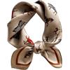 JERLA Sciarpa da collo in 100% seta di gelso, 53,3 x 53,3 cm, piccola sciarpa quadrata da donna, confezione regalo, Champagne Cavallo, Small