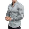 EOUOSS, Camicia da Uomo, Aderente, Maniche Lunghe, Elasticizzata, Casual, con Bottoni, Grigio Ferro, XL