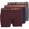 JACK & JONES Jaclichfield Trunks Noos 3 Pack Pls, Boxer Uomo, Burgundy, 7XL
