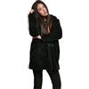 Urban Classics Ladies Oversized Sherpa Coat Giubbotto, Nero (Black 00007), XXL Donna