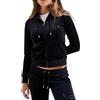 Juicy Couture Jewelled Juicy Velour Hoodie Felpa con Cappuccio, Nero, L (Pacco da 13) Donna