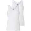 Schiesser Damen 2 Pack Unterhemd Tanktops mit Spitze Baumwolle Mix-Modern Multipacks Intimo, Bianco_182906, 44 Donna