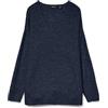 Vero Moda Maglione da Donna VMCREWLEFILE LS V-Neck Blouse Noos, Blu (Navy Blazer/Melange), XS