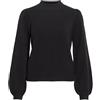 Vila Camicia da Donna a Maniche Lunghe con Scollo Alto, Nero, XS