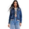 Desigual CHAQ_Patch M, 5053 Denim Giacca, Blue, XS da Donna
