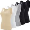 BQTQ 5 Pezzi Base Canottiere Donna Canotta Top Casual Canottiera per Donna e Ragazze