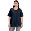 Ulla Popken Maglietta da Donna, Linea A, Scollo a V, Mezza Manica, Blu Marino, 60/62 IT