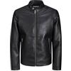 JACK & JONES Giacca in finta pelle con impunture sulle spalle con chiusura a zip sul davanti, collo alla coreana e tasche laterali con zip.