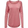 Only Onlmila Lacy L/S Long Pullover Knt Noos Felpa, Rosa (Tea Rose/Melange), XS Donna