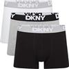 DKNY Seattle Boxer Uomo in Cotone | Boxer Uomo Cotone Elasticizzato Morbido e Traspirante | Intimo Uomo Pantaloncini Comfort | Mutande Cotone, 3pk Nero/Grigio Bianco, S