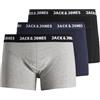 JACK & JONES JACK&JONES JACANTHONY Trunks 3 Pack Noos, Boxer Uomini, Black/Detail:Blue Nights - LGM, L