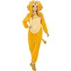 amscan 9908781 - Costume intero da leone con cappuccio, per adulti, taglia 50/52, bianco, nero., 18-20