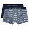 Emporio Armani Boxer da Uomo con Motivo Classico, Confezione da 2, Blu, XL, Blu, XL