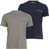 EMPORIO ARMANI Core Logoband - T-Shirt da Uomo con Scollo a V, Confezione da 2, Colore: Blu, Taglia L
