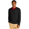 Tommy Jeans Uomo Pullover Slim Essential V-Neck Scollo a V, Nero (Black), S