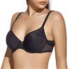 Selene, Reggiseno Donna con Fascia Incrociata Traspirante, con Ferretto e Coppe Imbottite, Collezione Victoria, Colore Nero, Taglia 5B