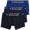 G-STAR Uomo Boxer Briefs 3 Pack Blue Tone, Multicolore (Mazarine Blue/Imperial/Lighting Blue D23773-D516-G162), XXL