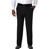 Haggar Men's Cool 18 PRO Classic Fit Flat Front Expandable Waist Pant, Black, 36Wx34L
