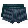 Emporio Armani Boxer da Uomo con Motivo Classico Mix, Confezione da 2, Verde, S, Verde, S
