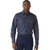 Wrangler Flame Resistant Western Long Sleeve Two Pocket Snap Shirt Camicia utilitaria da Lavoro per Uomo, Blu Denim, Large Alto