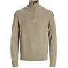 JACK & JONES Jjpannel Knit Half Zip Aw25, Crockery, L