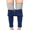 heipeiwa Jeans Invernali da Donna, Spessi, Aderenti, Foderati in Pile, Aderenti, Caldi, Elasticizzati, Blu, S