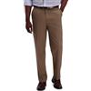 Haggar Men's Classic Fit Flat-Front Hidden Expandable Waistband Premium No Iron Khaki, 42W x 30L - British Khaki