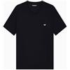 Emporio Armani T-Shirt da Uomo in Morbido Modal con Scollo a V, Nera, vestibilità Aderente S, Nero, S
