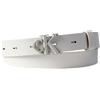 Calvin Klein Donna Cintura Buckle 2,5 cm in Pelle, Bianco (White Alyssum/Antique Nickel), 95 cm