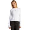 Calvin Klein Donna Maglietta Maniche Lunghe Woven Label Rib Top Slim Fit, Bianco (Bright White), XXXL